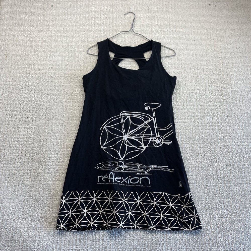 Message Factory Dress Summertime Built In Bra Size M Boho Hippie Alt Bike Design